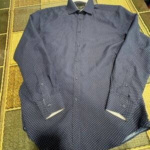 Dark Blue Patterned Dress Shirt
